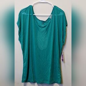 Women’s Teal Short-Sleeve Tunic Top - Lightweight Casual
